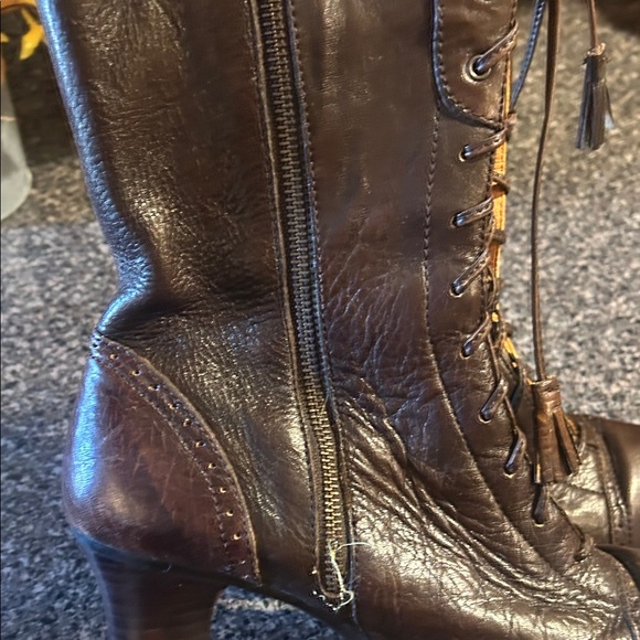 Born Brown Leather Lace-Up Boots - Picture 7 of 10
